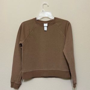 H&M Basics Light Brown Long Sleeve Crewneck Sweatshirt (XS)